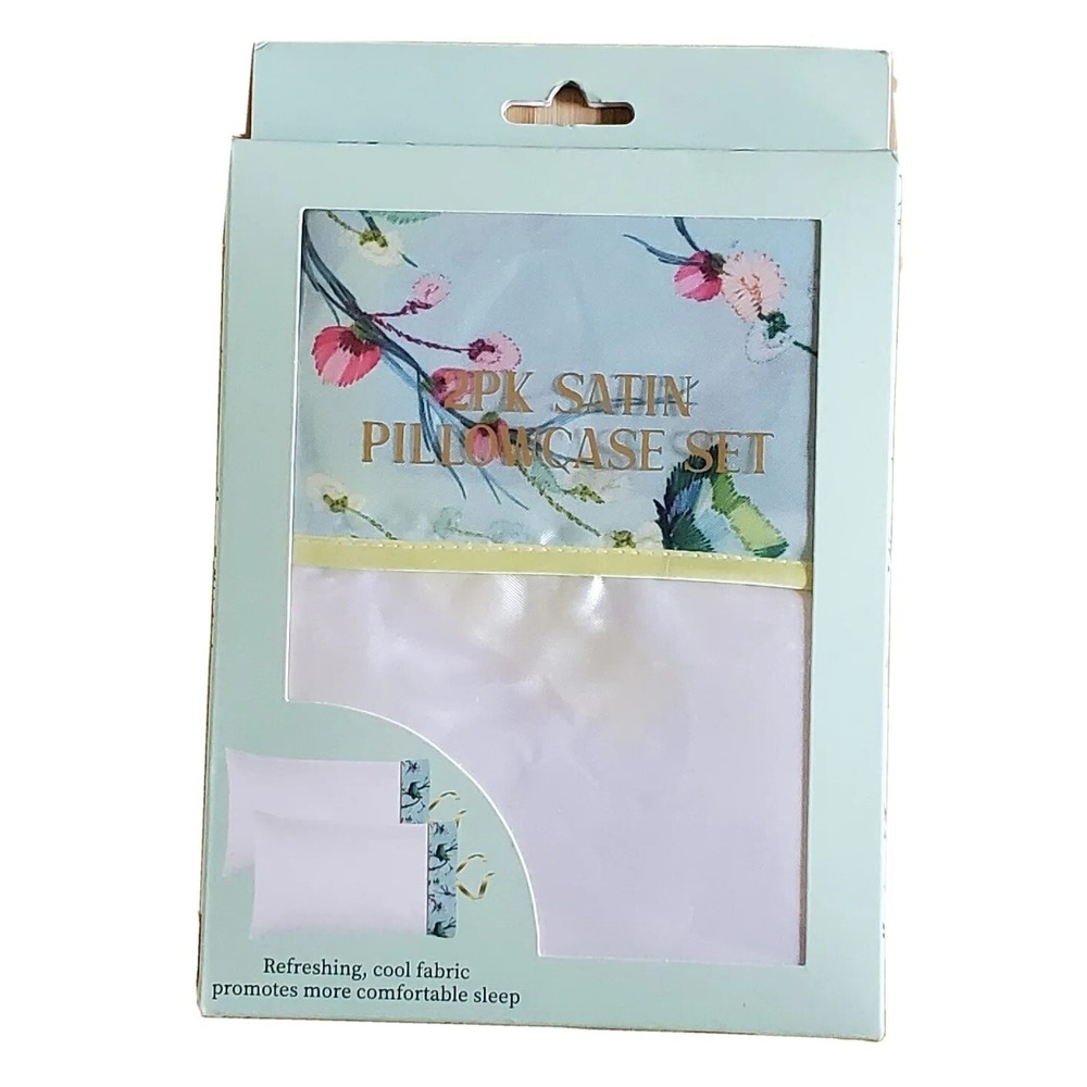 Pack of 2 Satin Pillowcases for Hair and Skin, Satin Pillow Cases Set of 2 Pillo